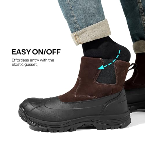 NORTIV 8 Mens Slip on Winter Waterproof Rain Boot for Outdoor3