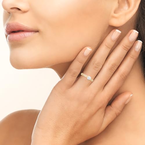 Bague Alliance en Plaqué Or 18 carats Solitaire Oxydes de Zirconium Tata Gisèle