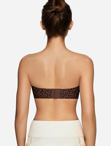 Image of OEAK Womens Strapless Bras Jelly Push Up Bandeau Bra Non Slip Wireless Supportive Padded Bras Seamless Comfortable Tube Bra