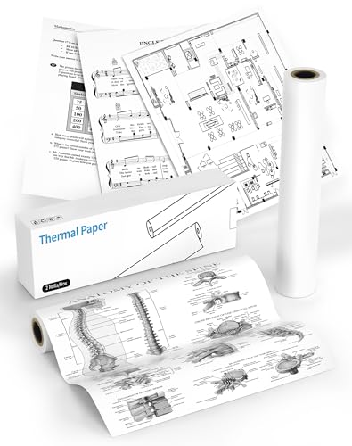 BORN4SHIP A4 Kontinuierlich Thermopapier 2Rollen, 216mm*7m(8.5 "*276") Thermodrucker-Papierrolle kompatibel mit P83 tragbarem Drucker für Reisen,Zuhause,Foto,Rechnung,Vertrag