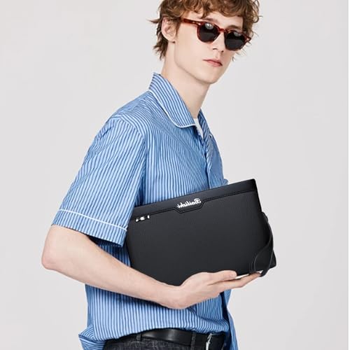 1pcs Leather Clutch for Men Organizer Wrist Bag Genuine Leather Man Clutch Purse Bag Wallet Men Handbag Wrist Bag（Small）3