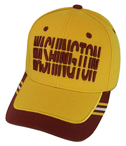 Washington Window Shade Font Men's Adjustable Baseball Cap (Gold/Burgundy) #TOP11
