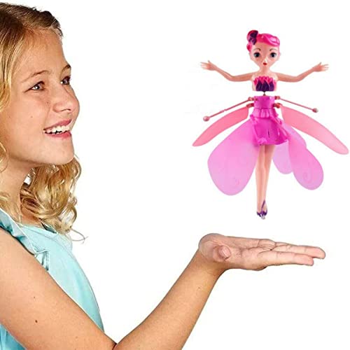 Magic Flying Fairy Princess Doll, Xmas Flying Fairy Toys for Girls, Flying Fairy Dolls Toys for Kids Indoor and Outdoor, Sky Dancers Flying Butterfly Pixie Dolls Infrared Induction Control Toy