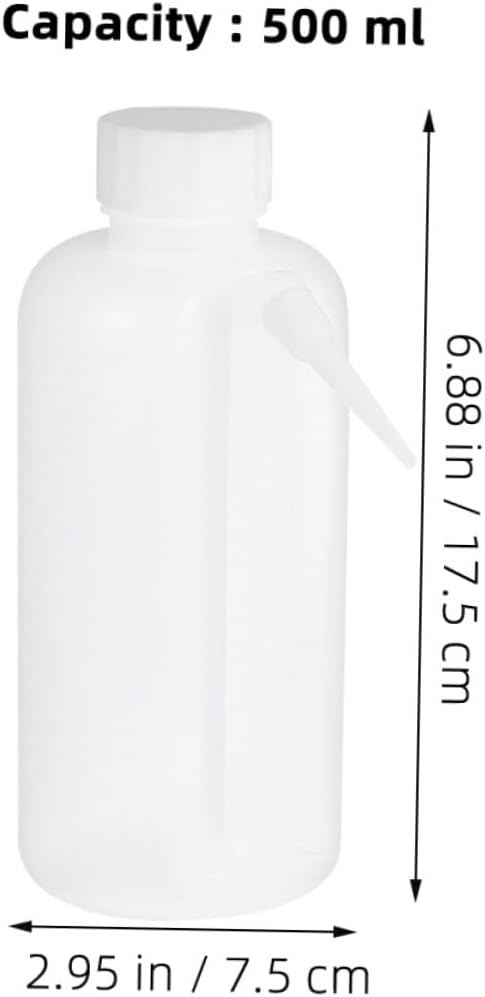 2pcs 500ml Lab Wash Bottles with Side Spout, Plastic Squeeze Safety Bottles for Chemical Dispensing and Laboratory Cleaning, Suitable for Teaching and Research Use