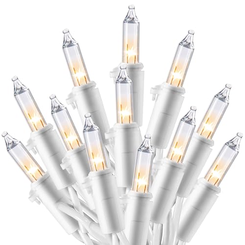 Joiedomi Christmas String Lights Indoor,100 Count Mini Warm Fairy Light Outdoor,21.4 FT Decor for Patio Dorm Classroom Bedroom Holiday Wedding Party Garland Birthday Valentines Day,White Wire