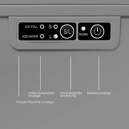 KESSER® Eiswürfelbereiter | Eiswürfelmaschine Edelstahl | Ice Maker | 12 in 24h | Zubereitung in 7 min | 2,2 Liter Wassertank | 2 Eiswürfel-Größen | LED-Display | Selbstreinigungsfunktion mit Zubehör – Bild 5