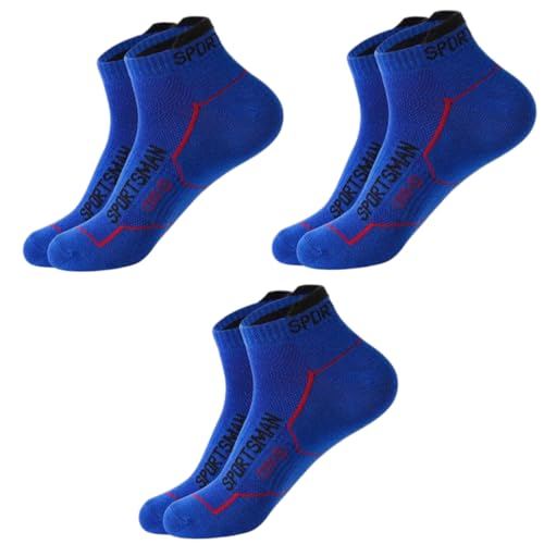 Chaussettes de sport courtes orange et bleu pour fitness et tennis