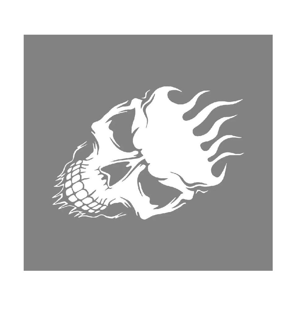 Bertdcx Glossy White Auto Accessory Stickers Skull Creative Car Sticker Auto Exterior Decoration Pvc Waterproof Decal(,60X34cm)