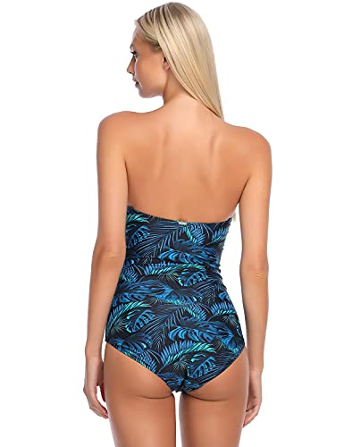 Image of RELLECIGA Women's Twist Front Shirred One Piece Swimsuit