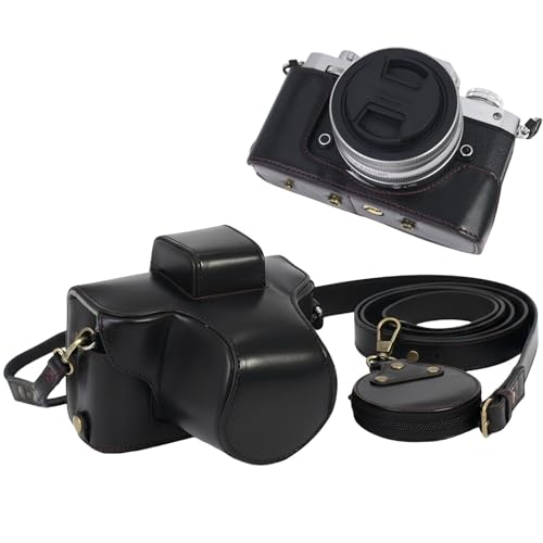 �J�����P�[�X �X�g���b�v�t��PU���U�[�ی�J�o�[ �݊�Nikon Zfc�Ή� 28mm f/2.8 SE & 16-50mm f/3.5-6.3�����Y�Ή� ���B���e�[�W�X�^�C�� �d�r�ȒP�������O�r��t�\ �u���b�N���u���E�� (�u���b�N)
