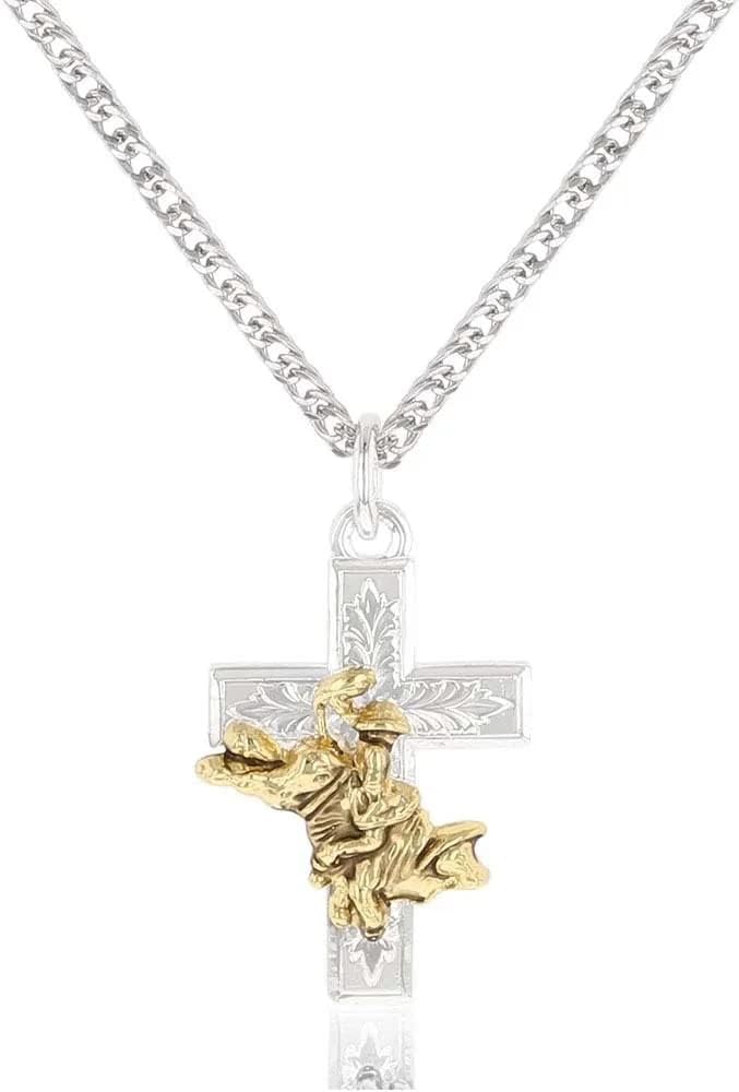 Western Lifestyle Made in the USA Men's Christian Faith Cross Pendant Necklace