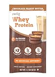 swiig Whey Protein Powder Chocolate Peanut Butter – Single Serve Packets (10 Count), 20g Clean Protein for Muscle Recovery & Lean Muscle Support – No Artificial Ingredients, Gluten Free, Non-GMO