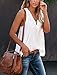 Famulily Sexy Deep V Neck Tank for Women Summer Casual Sleeveless Shirts White M