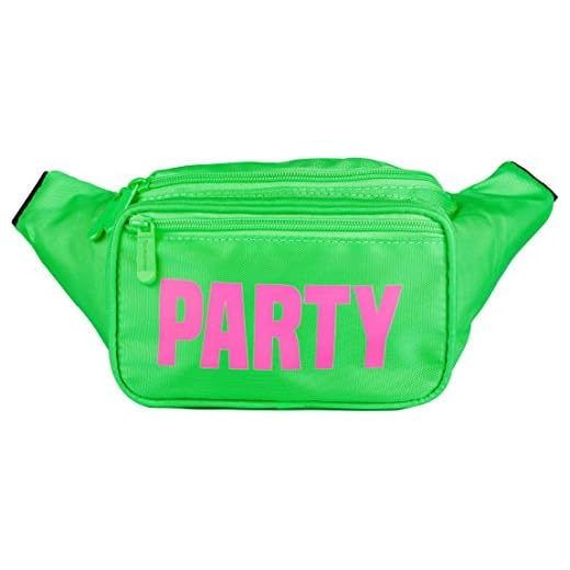 SoJourner Green Party Fanny Pack - Neon Packs for men, women | Cute Waist Bag Fashion Belt Bags rave festival