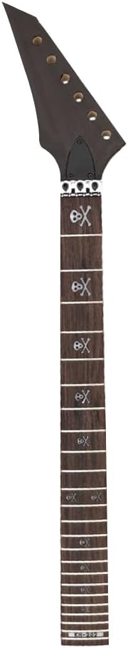 Vetimobato Maple Electric Guitar Neck Blank Maple/Rosewood Fretboard Bolt On Unfinished Guitar Neck Replacement Guitar Parts (22 Fret 25.5inch Left-hand)