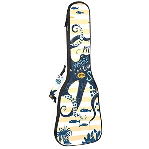 Sac de transport pour ukulélé ténor Anchor Octopus imperméable rembourré pour concert 53-61 cm