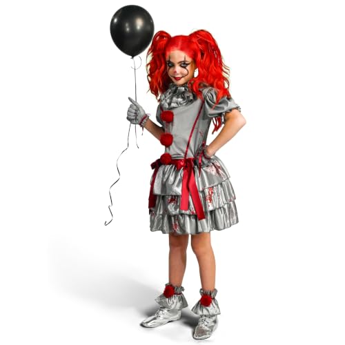 Spooktacular Creations Girls Clown Costume, Evil Clown Dress, Scary Jester Costume for Girls Halloween Dress Up, Role Play, Cosplay Party-M — photo 3
