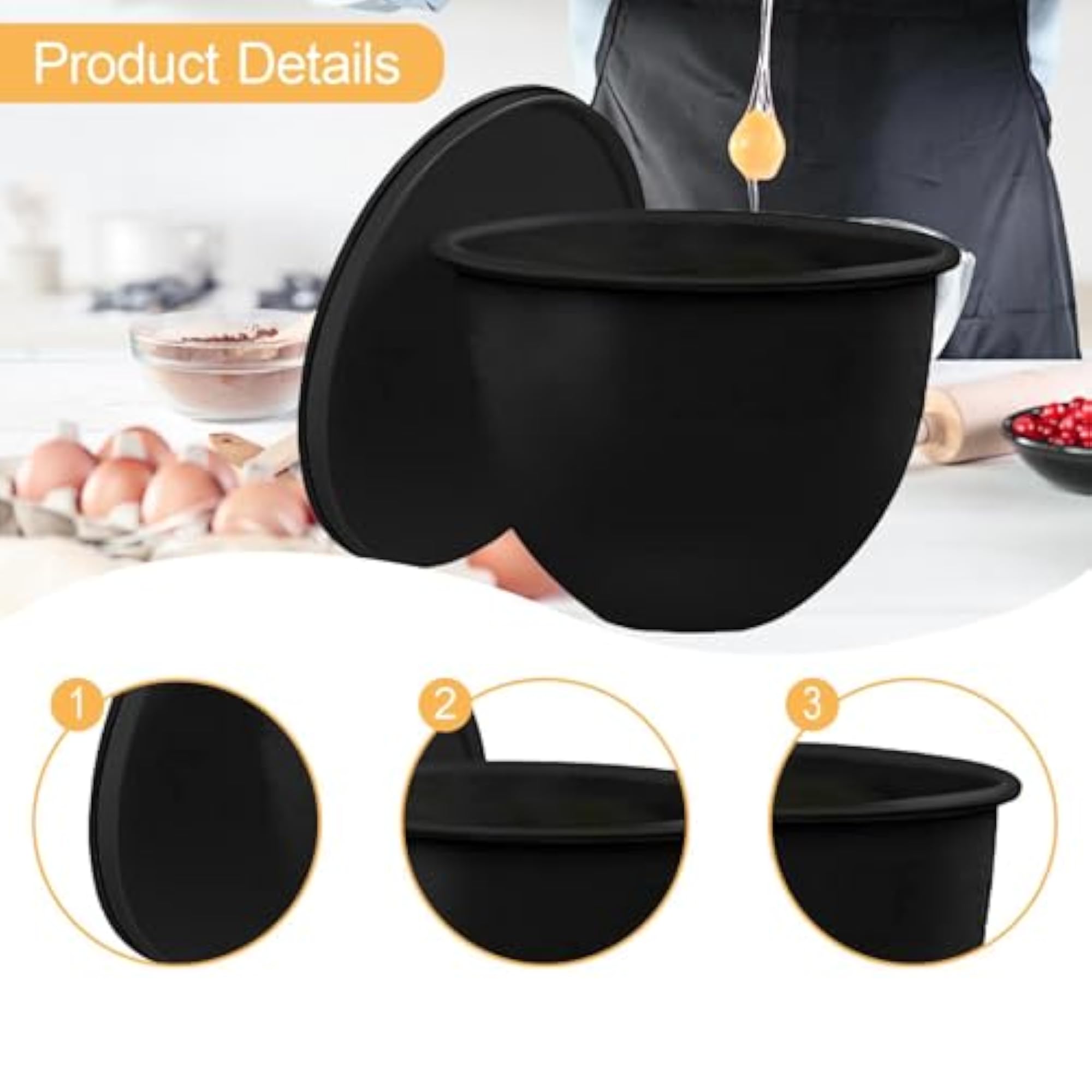 Silicone Liner for Mixer Bowl, Black