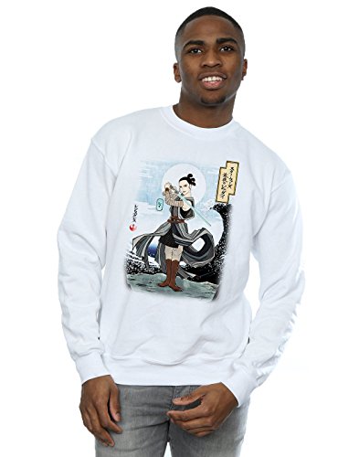 Star Wars Men's The Last Jedi Japanese Rey Sweatshirt Medium White