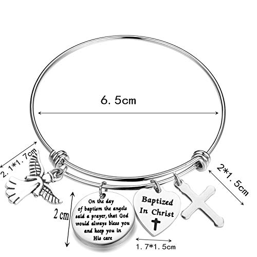 Myospark Baptism Gift On The Day Of Baptized The Angels Said A Prayer Cross Bracelet Religious Gift For Family Friends (Baptized In Christ Bracelet) #TOP4