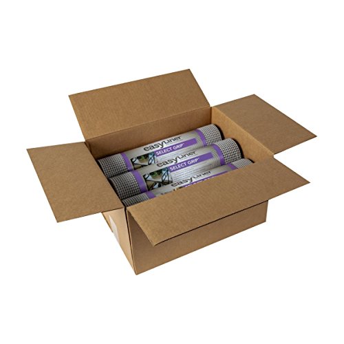 Duck Select Grip Easy Liner Shelf Liner 12" Wide Kitchen Pack, 6-Rolls, Each 10' Length, Light Grey #TOP4