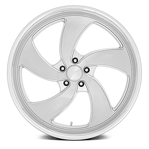 US Mags U134 DESPERADO 5 1PC Custom Wheel - 22x10.5, 1 Offset, 5x127 Bolt Pattern, 78.1mm Hub - Silver with Brushed Face and Diamond Cut Lip Rim