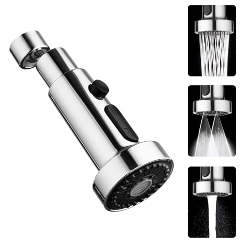 Image of ALTON ALD865, ABS, 3-Function, Tap Extender for Kitchen Sink, Chrome | 360 Degree Rotation, Kitchen Faucet Sprayer, Fits F22, M24 mm taps and Pull-Down Sprayer