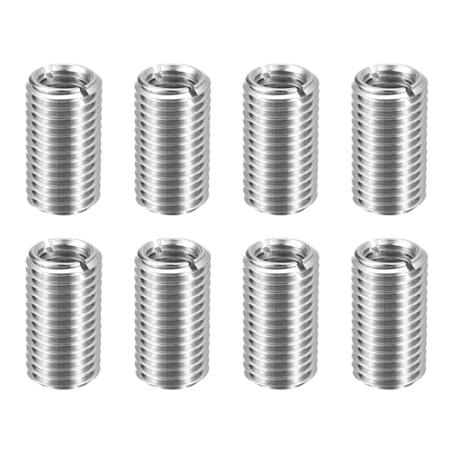 sourcing map 8pcs Thread Repair Inserts M16 x 2 Male to M12 x 1.75 Female Thread 30mm Long Stainless Steel Reducing Nuts Metric Self Tapping Sleeves Threaded Reducer Industrial Fasteners