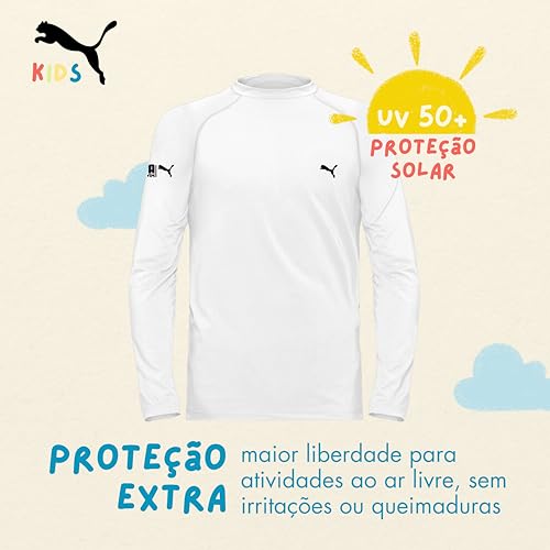 PUMA Camiseta Proteção UV50+ Respirável Conforto Térmico Versátil, Branco, 4