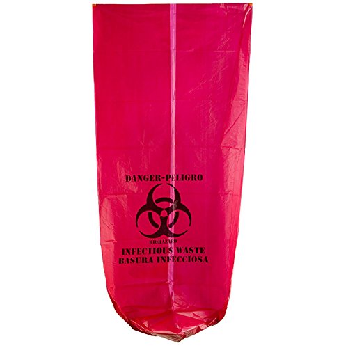 250 33-gal Red Biohazard Waste Bags 33x40