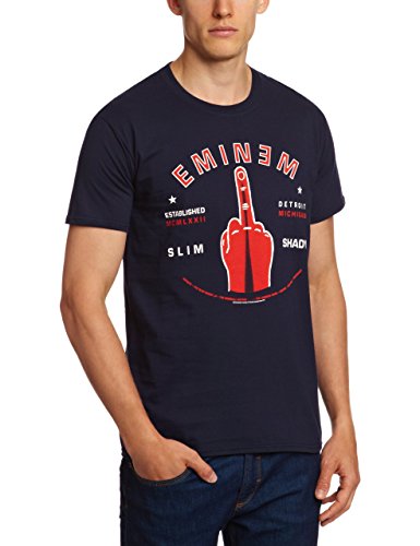 Image of Eminem - Detriot Finger Men's T-Shirt Navy Blue Small