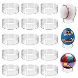 LIQWEI 15Pcs Clear Baseball Holder, Baseballs Stand for Display, Round Spheres Holder Softball Displays Stand, Golf Balls Display Case for Golf Ball, Baseball, Softball, Tennis Ball, Spheres