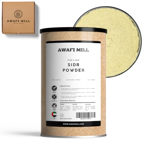 AWAFI MILL Seder Sidr Dried Leaves Powder | Natural Herbs | (Lote Tree Jujube Ziziphus Spina Christi Christ Golchin Lotus) - 250 g | 9 Oz