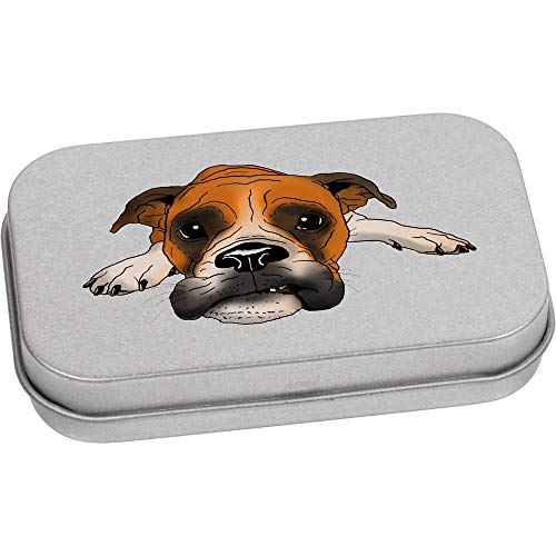 Azeeda 80mm 'Grumpy Boxer Dog' Metal Hinged Tin/Storage Box (TT00144431)