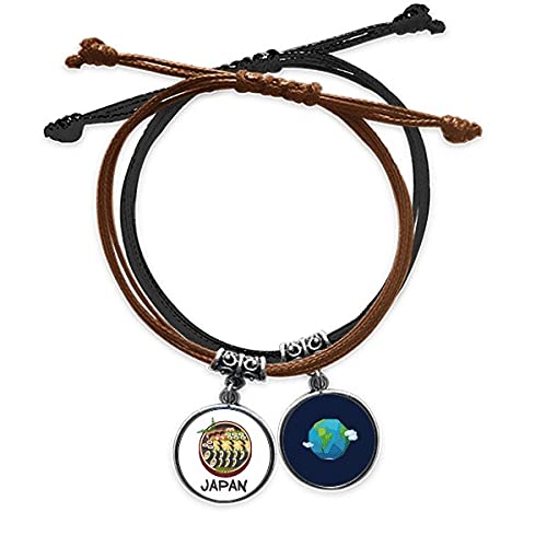 Pulsera de cuero tradicional japonesa hecha a mano con diseño de sushi sabroso exclusivo