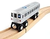 MUNI PALS Munipals New York City Subway Wooden Railway (B Division) A Train/8 Avenue Express–Child Safe and Tested Wood Toy Train