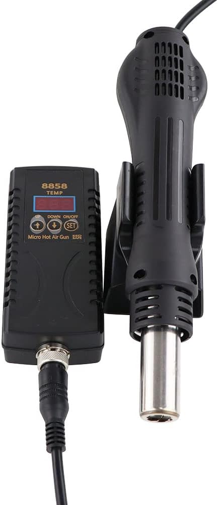 Hot Air Gun 8858 Portable Digital Hair dryer Heat Gun BGA Rework Solder Station For Soldering Welding Desoldering Repair Tools (8858 SET-1)