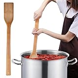 ROZJOVU 24 Inch Stirring Long Handle Bamboo Spoons Wooden Stir Sticks Extra Wide Kitchen Aid Bamboo Spatula Flat Paddle for Cajun Crawfish Seafood Cooking.