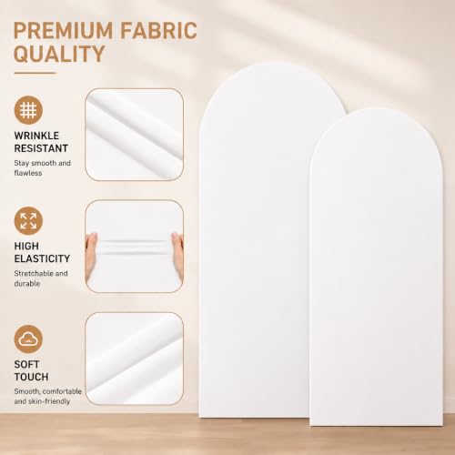 White Arch Cover 7.2ft 6.6ft 6ft Spandex Arch Backdrop Cover Set of 3 by Lrrtwer - Used condition - Image 6