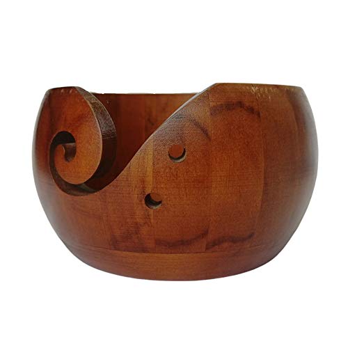 Image of Bamboo Yarn Bowl,Handmade Knitting Bowl Wool Holder,DIY Natural Embroidery Crocheting Storage Accessories for Crochet Home Decor