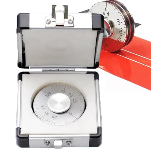 LHQYA Rolling Wheel Wet Film Thickness Gauge, Stainless Steel Measurement Tool with Storage Box, Measurement Range: 25um/50um/100um/150um/200um/500um Optional, Clear Scale, for Coating Painting