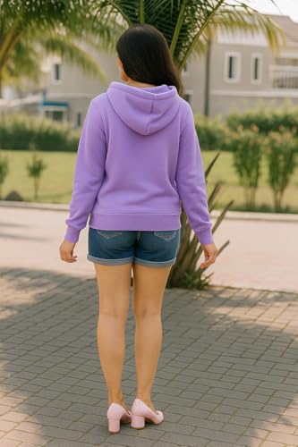 Image of Women Sweatshirt with Hoodies, Hooded Neck Regular Fit Long Sleeve Womens,Solid Hooded Cotton Fleece for Women