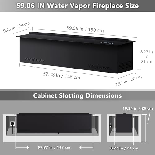 Slim design of water vapor fireplace unit
