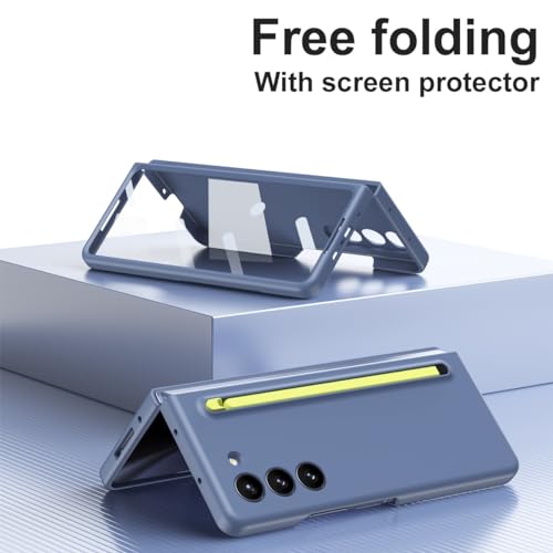 Estojo tipo carteira para telefone Capa fosca compatível com Samsung Galaxy Z Fold 5 5G com suporte