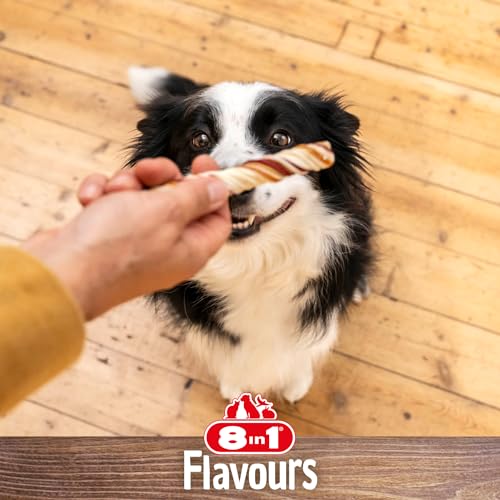 8in1 Triple Flavour Ropes Kaustangen für Hunde - Kausnacks zum Spielen und Kauen mit Rindfleisch, Schweinefleisch und Hähnchenfleisch, 65 g Beutel (ca. 6 Stück)