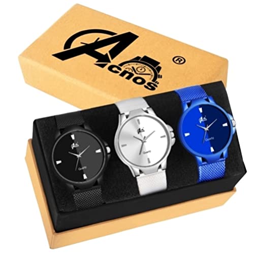 Image of Acnos Premium Dress Analogue Men's Watch(Multicolour Dial Polyurethane Colored Strap)-AC-251-252-254
