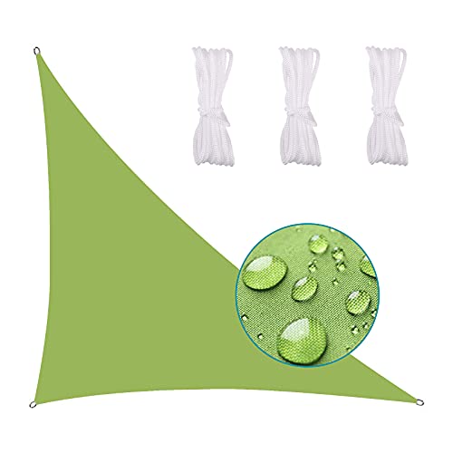Bluecool Balkon Sonnensegel 3X3X4.3m Sonnensegel UV Schutz Wetterschutz Wasserabweisend Reißfestigkeit Windschutz Sonnenschutz für Schwimmbad Garten, Grün