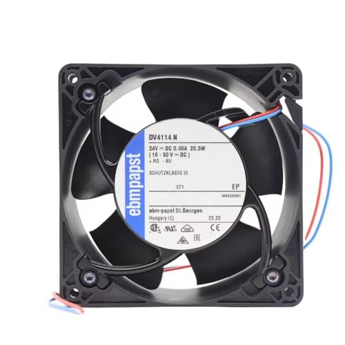 EBM Papst Ventilador Axial dv4114 N, 60039537, DV5000 Serie, 24 VDC, 119 mm, 38 mm, 161.9 cu.ft/min, 275 mâ³/h