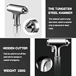 2-Pack Alloy Car Window Breaker with KM46 Tungsten Tip, 3-in-1 Glass Breaker & Seatbelt Cutter & Escape Hammer Car Emergency Rescue Tools for Tesla Model 3/Y/S/X/Cybertruck Accessories - Image 3