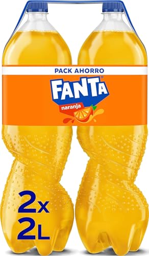 Fanta Naranja, Refresco de Naranja Elaborado a partir de Zumo, Bajo en Calorías - Pack 2 Botella 2l